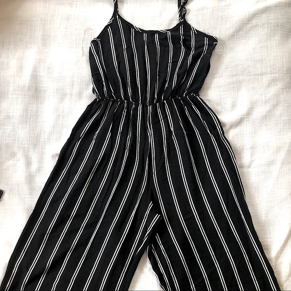 Black and White Stripes Jumpsuit